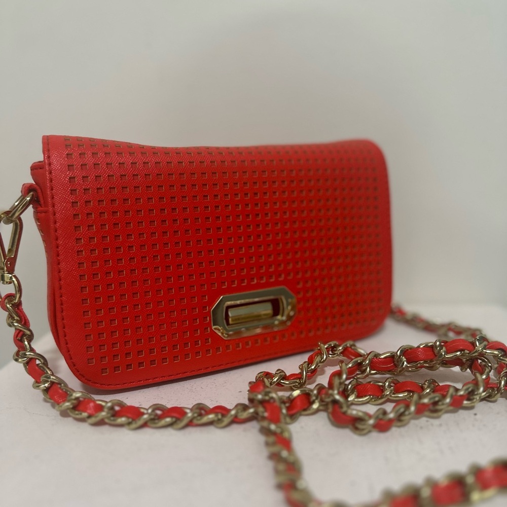 Banana Republic Red Crossbody Bag with Gold Accents - Picture 12 of 14